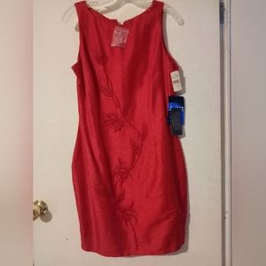 A-List by Wrapper NWT Silk Red‎ Beaded Dress NWT